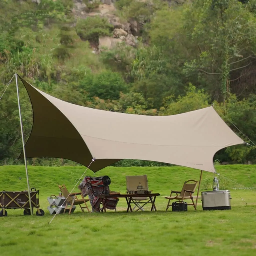 Tent Tarps Lightweight Awning Tarps Portable Camping Canopy Retro TC Tent Tarp Sun Shade (Color : B) (B One Size)