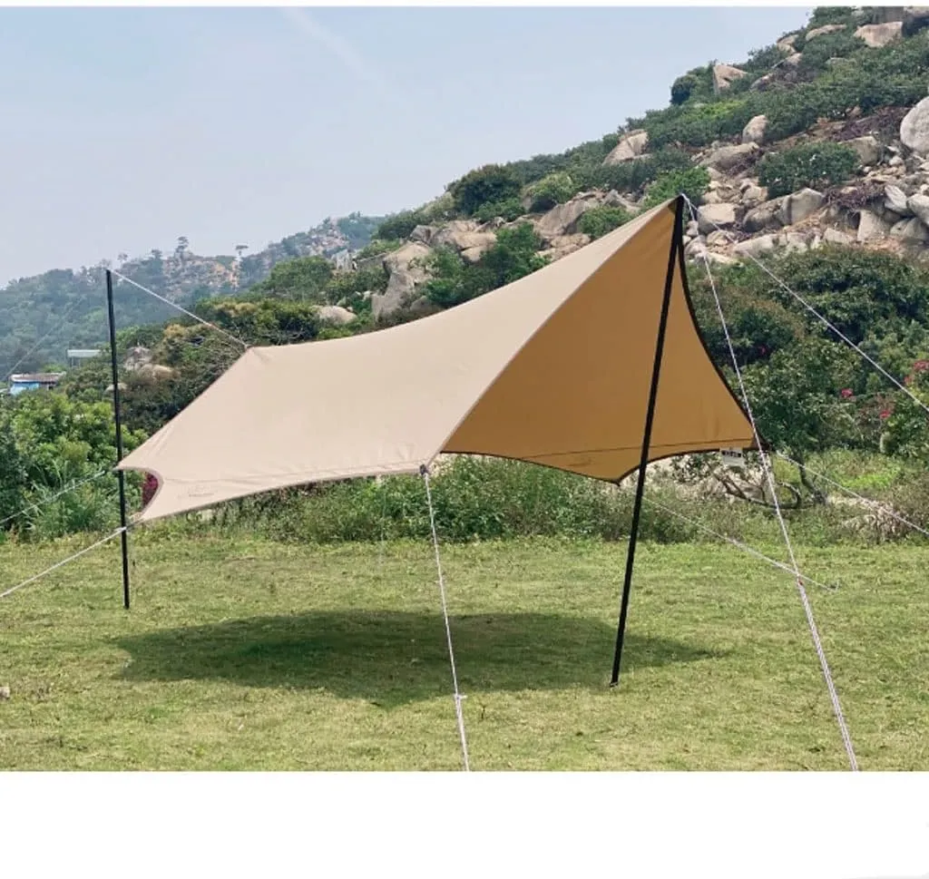 Tent Tarps Lightweight Awning Tarps Portable Camping Canopy Retro TC Tent Tarp Sun Shade (Color : B) (B One Size)