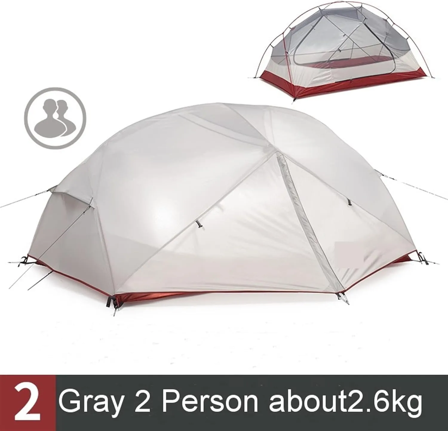 Tents 1 2 3 Person Waterproof Double Layer Outdoor Tent Aluminum Pole Gray Ultralight Single Camping Tent Mat