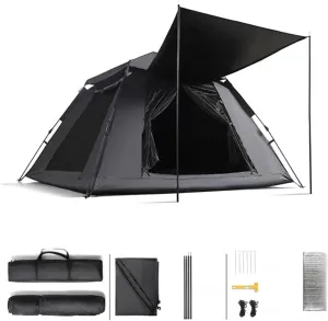 Tents 5000 mm Waterproof,Pops Open in Three Seconds Large Camping Tent Stable and Lightweight Dome Tents for Hiking Camping 4 Man