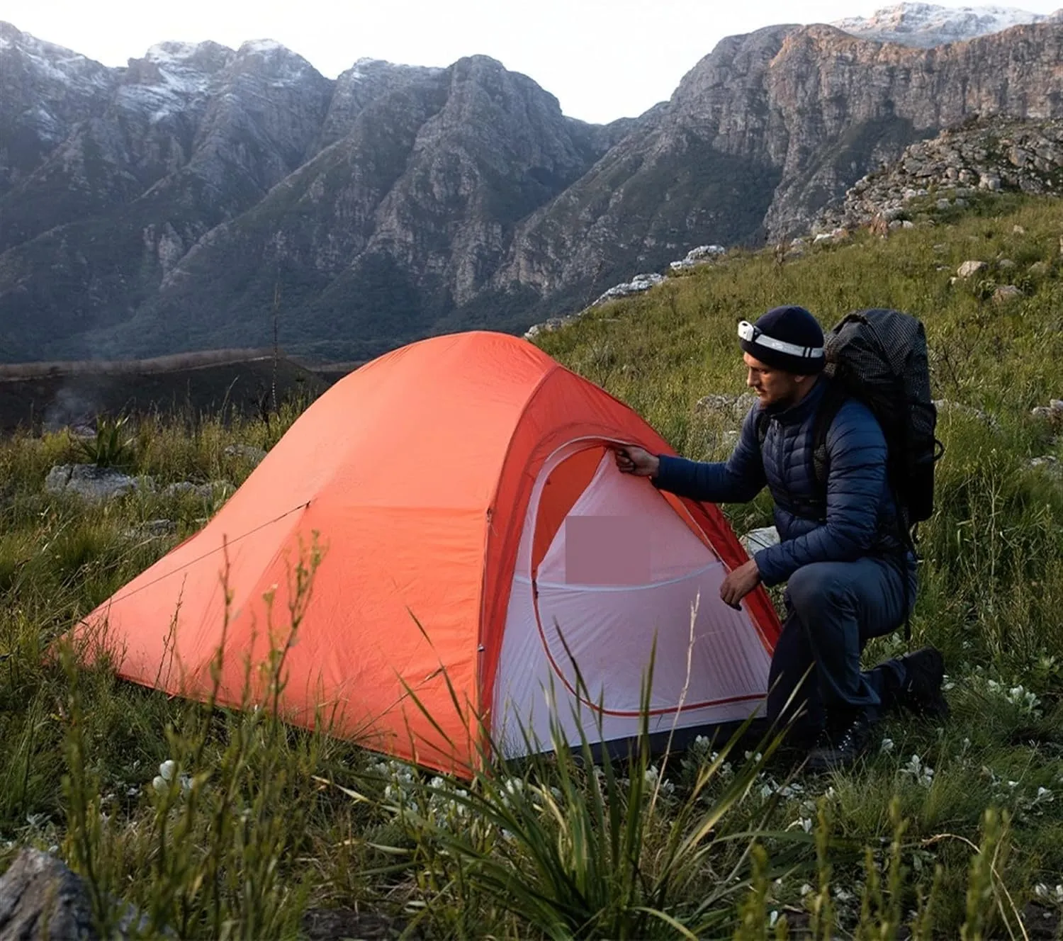 Tents Backpacking Tent Ultralight Lightweight Waterproof Camping Outdoor (Blue 1 Person One Size)