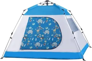 Tents for Camping 3-4 People Family Tent, Automatic Quick-Opening Camping Tent, Rainproof Sunscreen Beach Tents Outdoor Tent Beach Tent (Color : Blue, Size : 210X210X145cm)