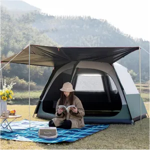 Tents for Camping 8 Person Tent Cabin Tent, Automatic Instant Setup Pop Up Instant Tent with Sun Shelter, Pop Up Tent with Moisture-Proof Mat, Easy Setup with Large Mesh for Ventilation