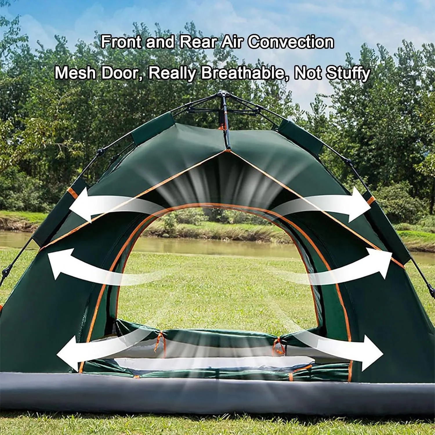 Tents for Camping，Automatic Pop-Up Dome Tent, Portable Windproof Camping Tents, Hiking, Traveling Automatic Outdoor Family Tent