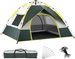 Tents for Portable Camping, 3-4 Person Tent, Made of Water-Repellent Fabric, Suitable for Camping and Traveling