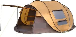 Tents Outdoor Camping Tents Automatic Pop Up Instant Tent Hiking Travelling Tourist Fishing Beach Tents Awnings, Auburn