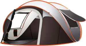 Tents Pop Up Tent Full-Automatic Instant Tent Outdoor Camping Portable Large Space Rainproof Survival Shelter Dampproof Foldable, Brownl