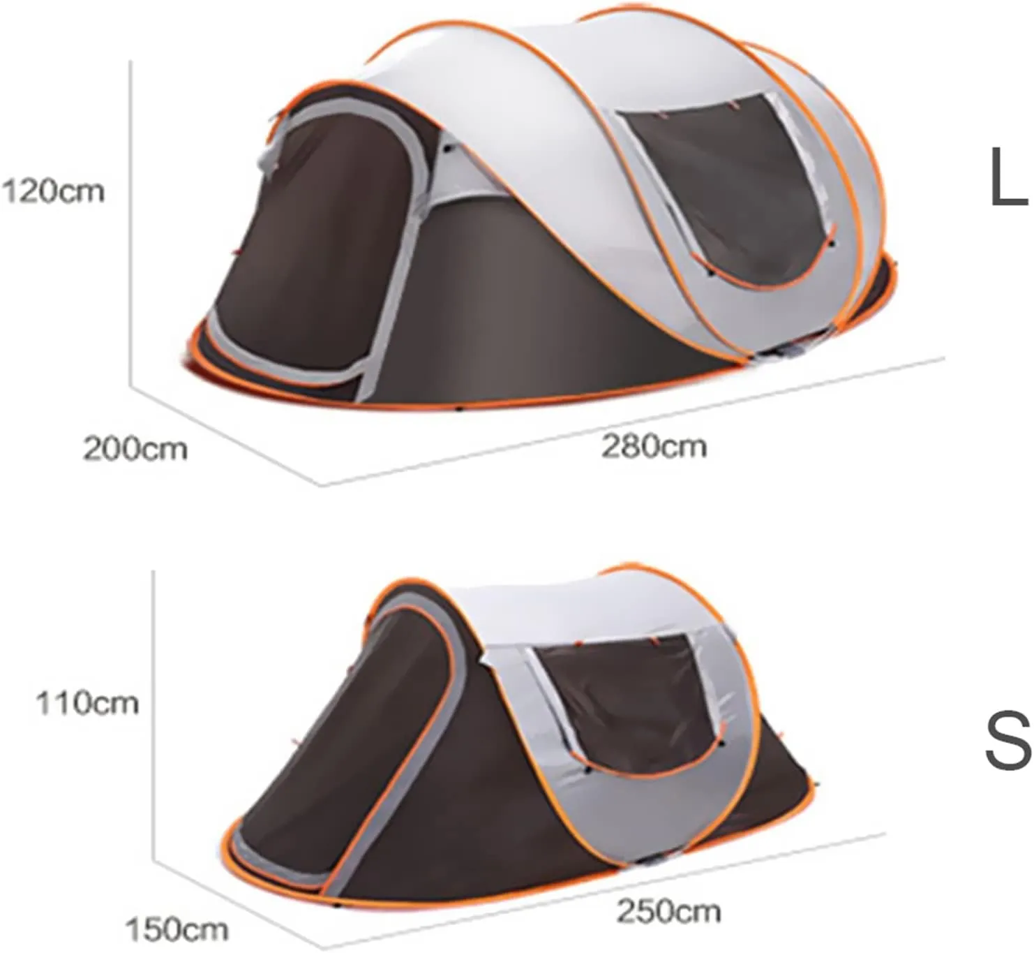 Tents Pop Up Tent Full-Automatic Instant Tent Outdoor Camping Portable Large Space Rainproof Survival Shelter Dampproof Foldable, Browns