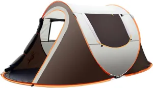 Tents Pop Up Tent Full-Automatic Instant Tent Outdoor Camping Portable Large Space Rainproof Survival Shelter Dampproof Foldable, Browns