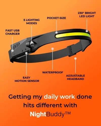 The Original LED Headlamp Rechargeable Flashlight for Adults Camping Essentials Backpacking Lights 4X Brighter