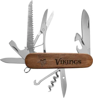 The Sports Vault NFL Minnesota Vikings Classic Wood Pocket Multi-Tool