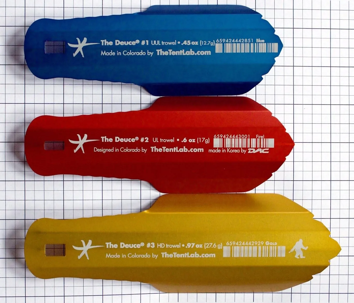 TheTentLab(R) Deuce(R) Ultralight Backpacking Potty Trowel in 3 Sizes (#2, Sky, .6oz)