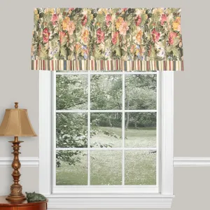 Thomasville At Home Virginia Multi Tailored Valance with Band, Rod Pocket Valance for Livingroom/Kitchen/Bath, 18x72 (1)