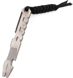 Titanium EDC Pry Bar with Nail Puller Bottle Opener Function with Pocket Clip EDC Tool (Grey)