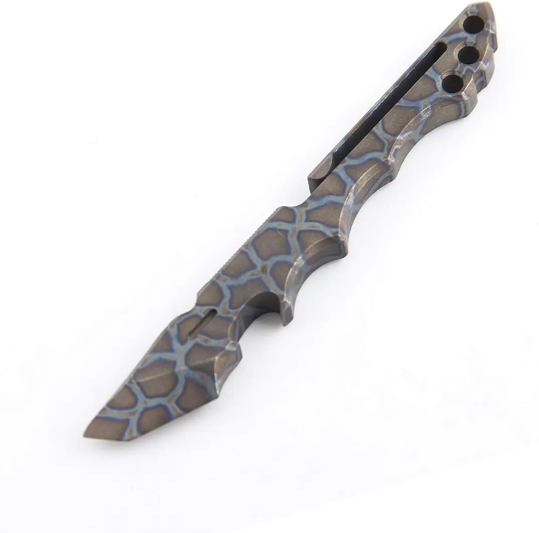 Titanium Pry Bar EDC Multi Tool with Bottle Opener Box Opener Clip Function (Multicolor)