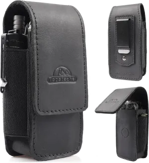 Topstache Multitool Sheath with Belt Clip - EDC Belt Organizer Multi Tool Case - Leather Multitool Holster for Belt - Magnetic Closure Leather Multitool Pouch Fits Folding Tool, Black