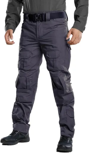 TRGPSG Men's Hiking Pants, Ripstop Camo Cargo Pants, Multi-Pocket Casual Work Pants