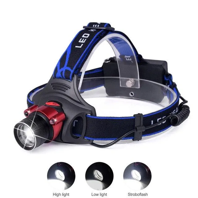 TSLEEN LED Flashlight Headlamp 18650 Rechargeable Battery USB Recharge Infrared Motion Sensor Adjustable Headband Head Lamp Camp