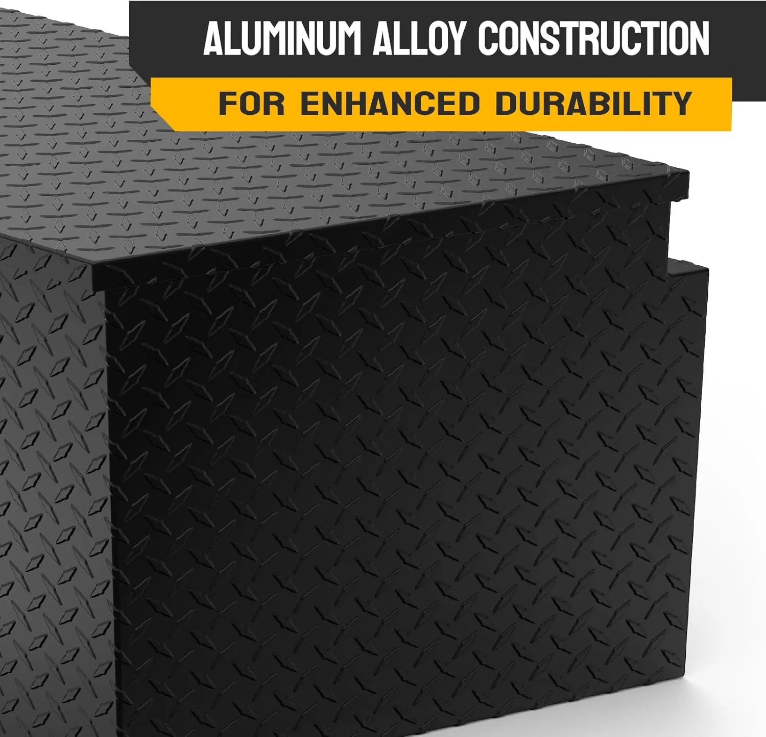 TUFFIOM 33" Aluminum Truck Bed Tool Box, Heavy Duty Diamond Plate Trailer Tool Box with Lock Keys, Tool Storage Organizer Chest for Pick up,Truck Bed,ATV,RV Trailer