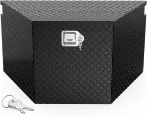 TUFFIOM 33" Aluminum Truck Bed Tool Box, Heavy Duty Diamond Plate Trailer Tool Box with Lock Keys, Tool Storage Organizer Chest for Pick up,Truck Bed,ATV,RV Trailer