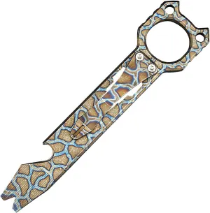 Twosun Titanium Pry Bar EDC Pry Tool Bottle Opener Outdoor Multifunctional Prybar With Pocket Clip (Flame Ti)