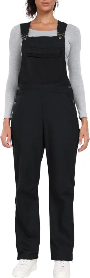 Ubon Women's Relaxed Fit Canvas Bib Overall Ripstop Workwear Regular and Petite Sizes