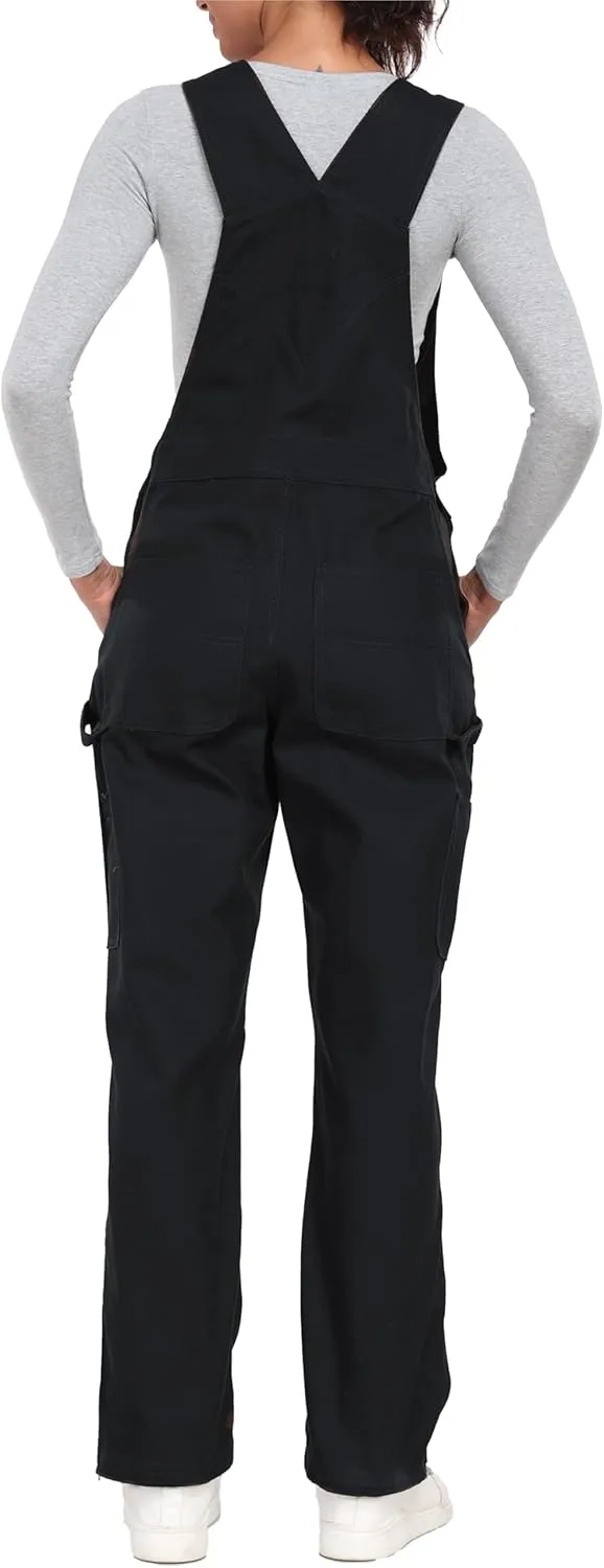 Ubon Women's Relaxed Fit Canvas Bib Overall Ripstop Workwear Regular and Petite Sizes