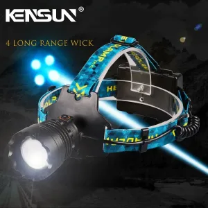 Ultra Bright LED Headlamp - Zoomable, Long-Range Spotlight for Outdoor Fishing