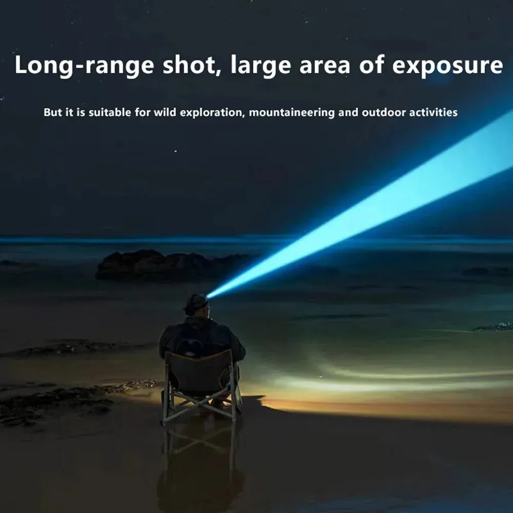 Ultra Bright LED Headlamp - Zoomable, Long-Range Spotlight for Outdoor Fishing