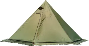 Ultralight 3-4 Person Teepee Tent with Snow-Skirt and Stove Jack Without Mesh Backpacking Outdoor Tent (10.5FT X 5.2FT, Army Green)