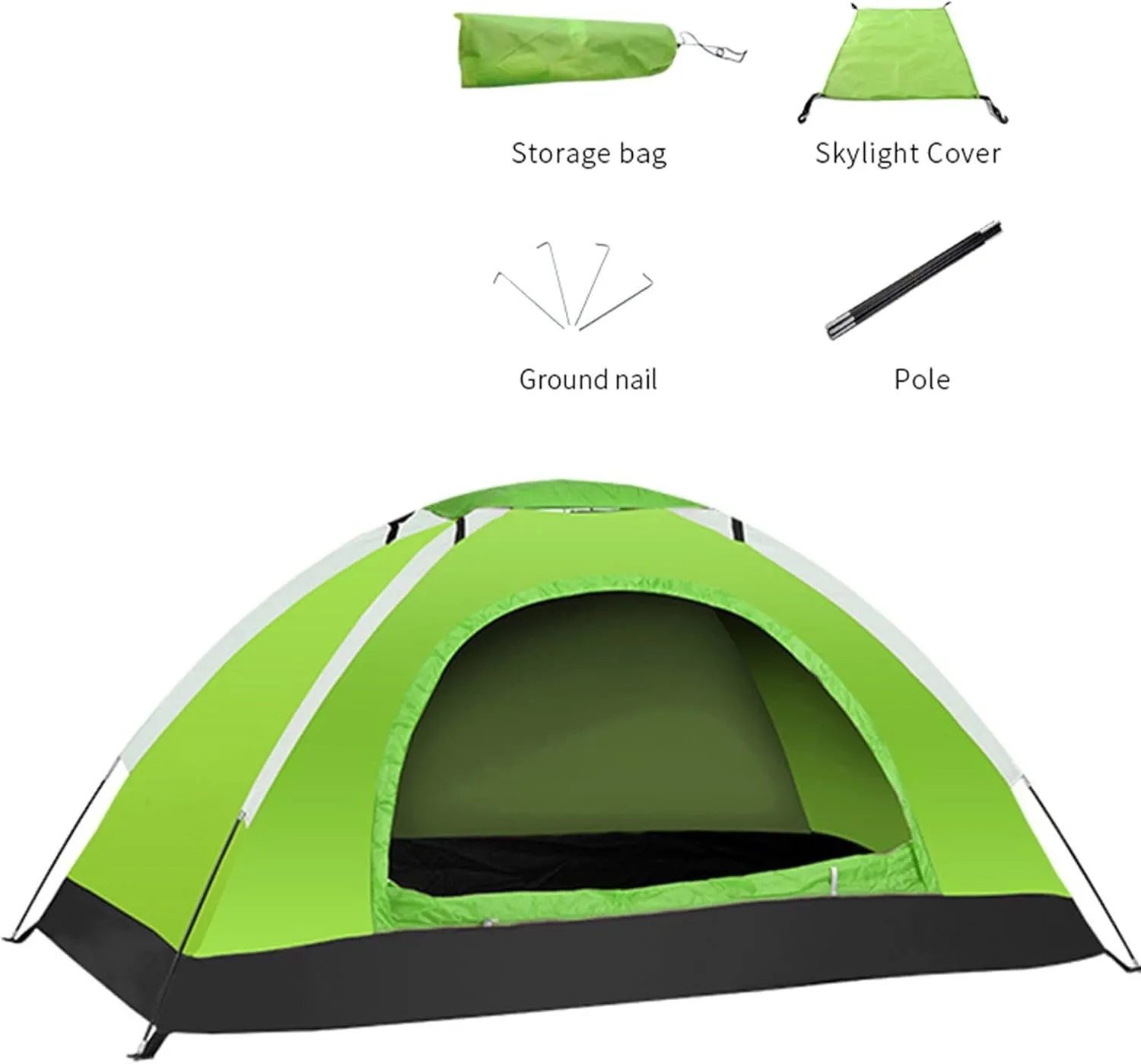 Ultralight Camping Tent with Carry Bag Double Door Ventilated Shelter for Backpacking Hiking Outdoor Trip 1-2 Person Waterproof Portable Dome Tent with Pegs Rain Fly