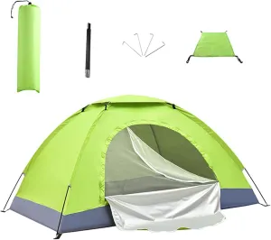 Ultralight Camping Tent with Carry Bag Double Door Ventilated Shelter for Backpacking Hiking Outdoor Trip 1-2 Person Waterproof Portable Dome Tent with Pegs Rain Fly