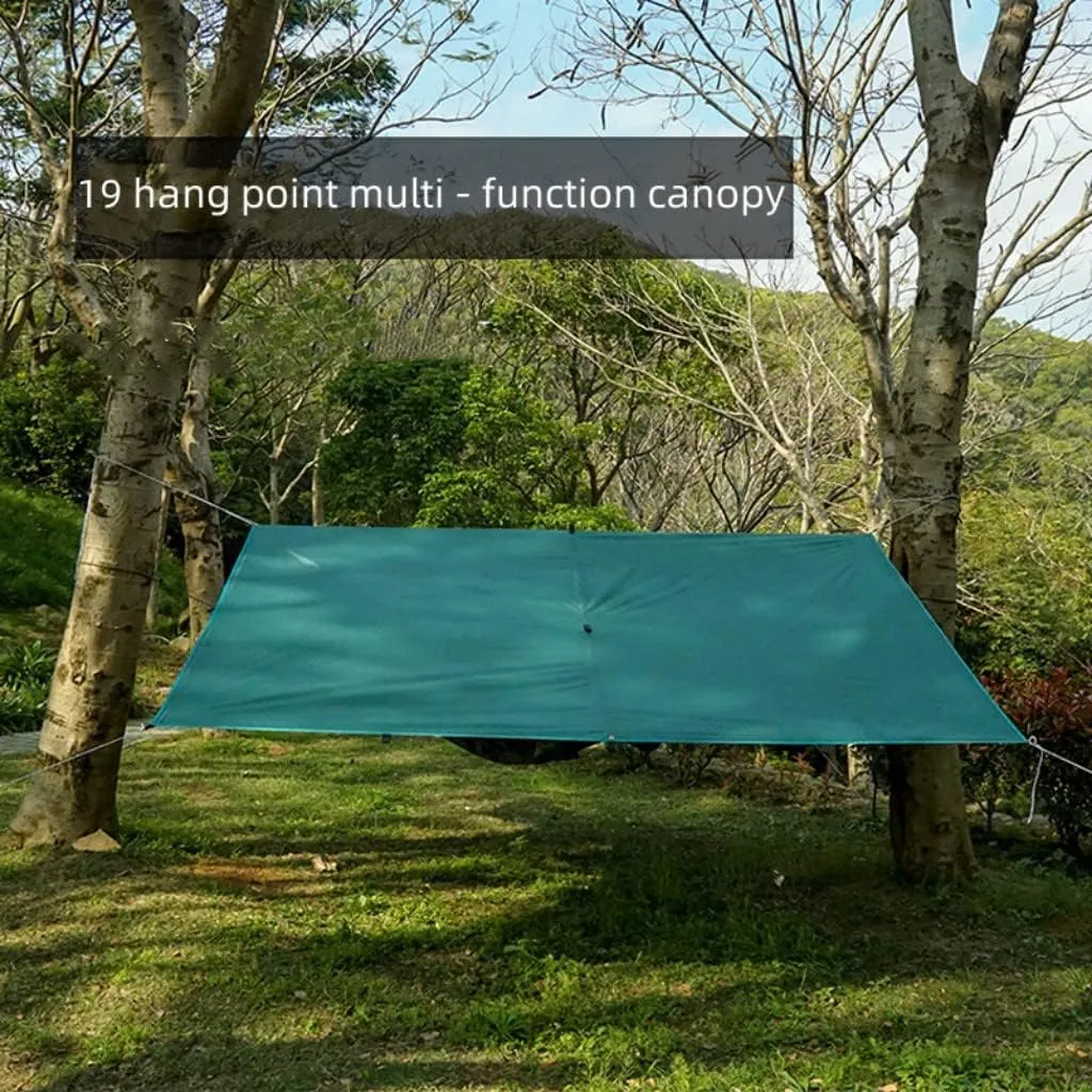 Ultralight Tarp Outdoor Camping Survival Sun Shelter Shade Silver Coating Pergola Waterproof Beach Tent (13 x 10 ft, Black)