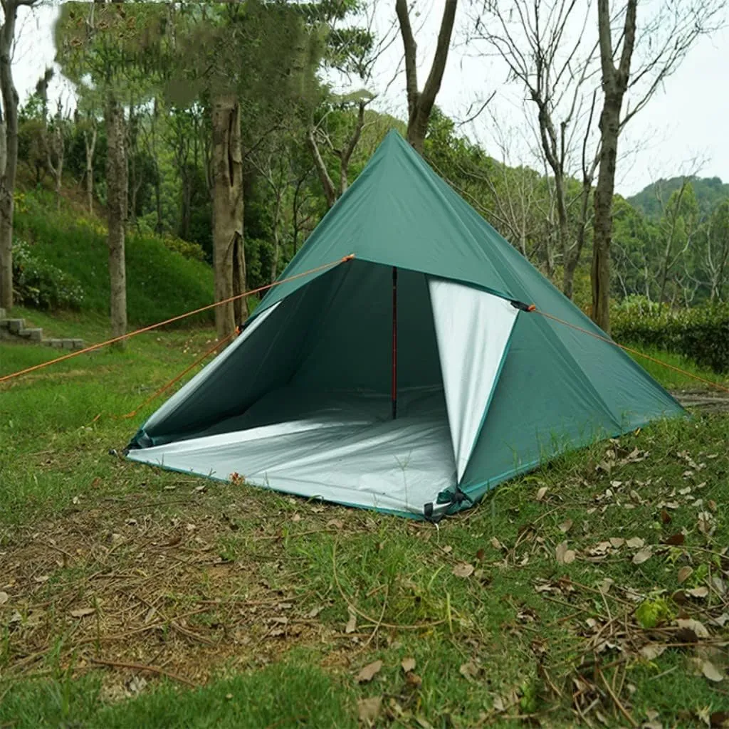 Ultralight Tarp Outdoor Camping Survival Sun Shelter Shade Silver Coating Pergola Waterproof Beach Tent (13 x 10 ft, Black)