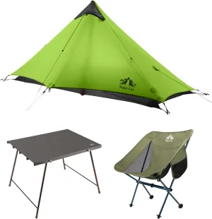 Ultralight Tent 1 Person with Backpacking Chair and Camping Table