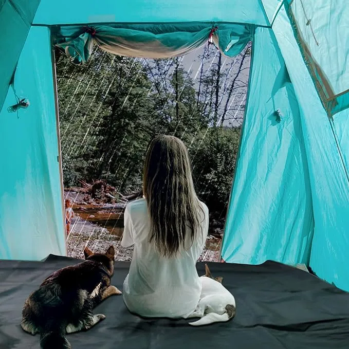 Ultralight Tent Footprint, Waterproof Tent Tarp for Under Tent PU 3000, 90''x 86'' Camping Cover for Hiking, Backpacking