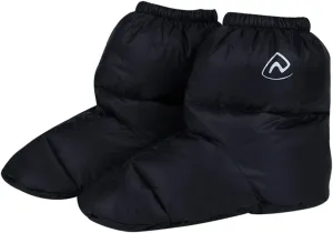 Ultralight Winter Duck Down Booties Warm Socks Slippers Warm Soft Cozy Water-Resistant for Camping Backpacking Indoor Down Filled Slipper Boots with Storage Bag(L/Black)