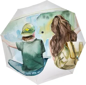 Umbrella Rain Windproof Native American Patchwork Travel Compact Anti-UV Protection Umbrellas Golf Folding Parasol Automatic Open Close Men Women Adults