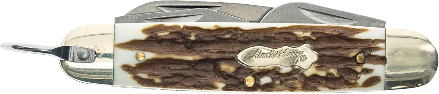 Uncle Henry Next Gen Staglon 23UH Scout Folding Knife with 2.4in Blade, Awl, Can Opener, Screwdriver, Cap Lifter for EDC