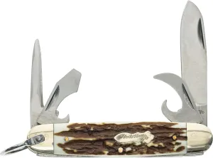 Uncle Henry Next Gen Staglon 23UH Scout Folding Knife with 2.4in Blade, Awl, Can Opener, Screwdriver, Cap Lifter for EDC
