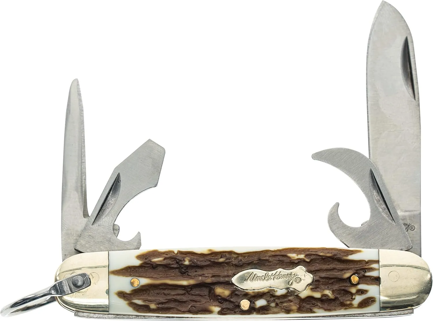 Uncle Henry Next Gen Staglon 23UH Scout Folding Knife with 2.4in Blade, Awl, Can Opener, Screwdriver, Cap Lifter for EDC