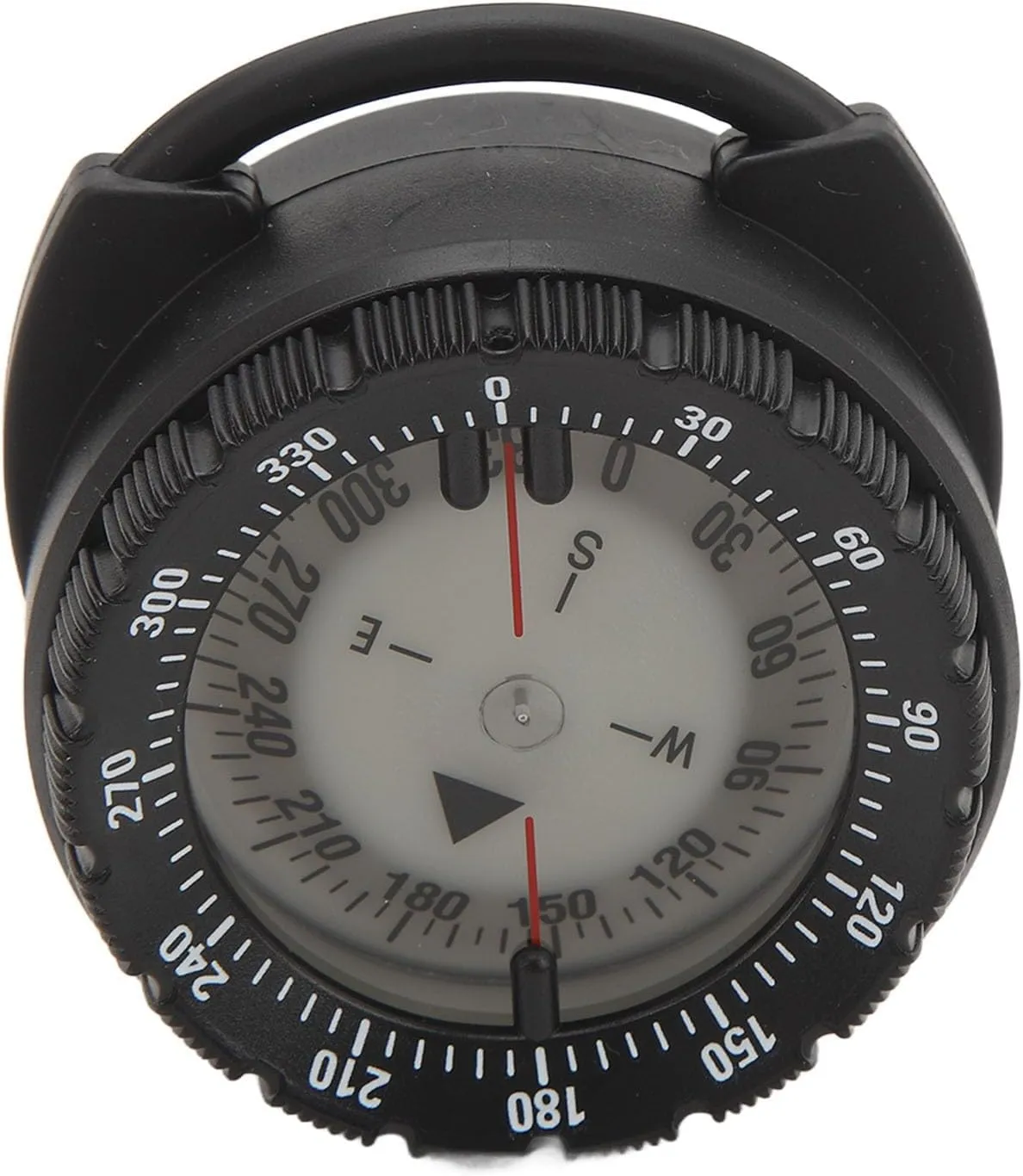 Underwater Diving Compass, 50M Luminous Magnetic Waterproof Pipe Clamp Diving Compass Mini Survival Watchband Wrist Mount Compass for Diving Water Sports