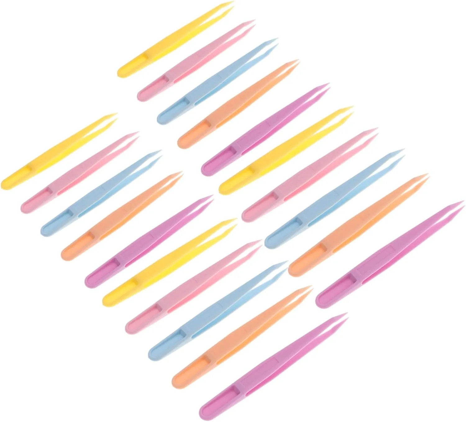 Uonlytech 100pcs Stainless Precision Eyelash Tweezers Pink Craft Tweezers Set Pack