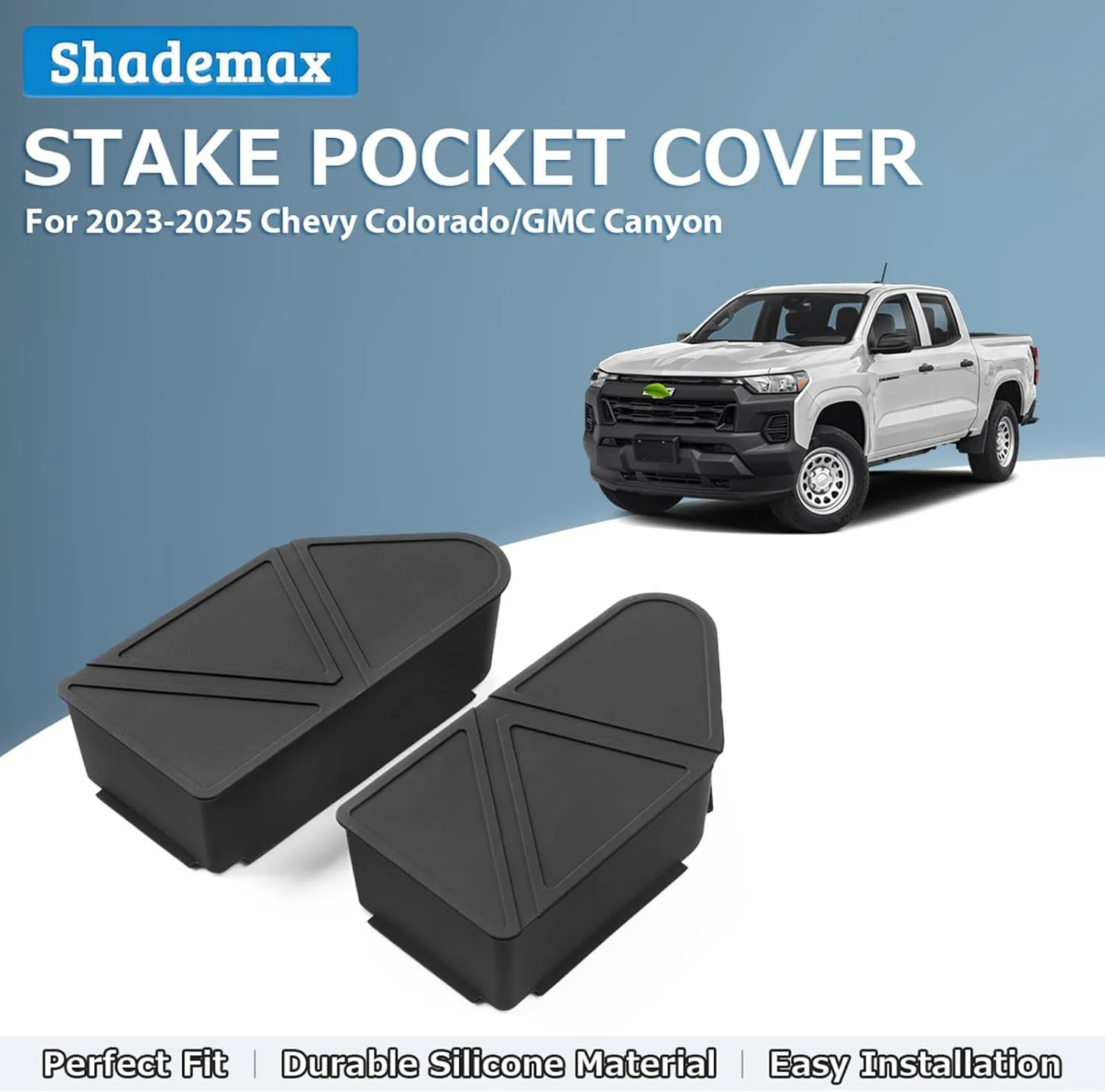 Upgraded Silicone Stake Pocket Covers Fit for 2023 2024 2025 2026 GMC Canyon/Chevy Colorado Accessories Truck Rear Holes Caps Colorado Bed Rail Hole Plugs Stake Pocket Caps Cover (Set of 2)