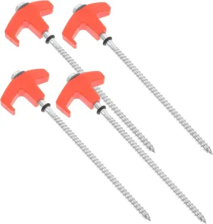UPKOCH Tent Ground Pegs 4 Pcs Heavy Duty Metal Stakes for Outdoor Use Windproof for Sheds Tents Camping Garden