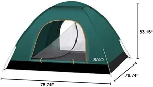 URPRO 2-3 Persons Instant Automatic pop up Camping Tent, Lightweight Tent, Waterproof Windproof, UV Protection, Beach, Outdoor, Traveling,Hiking,Camping, Hunting, Fishing