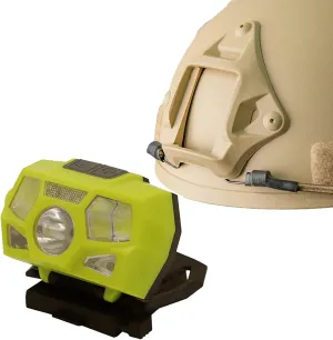 USB Charging Tactical Helmet Headlamp with Motion Sensor, Waterproof Signal Light Ideal for Fishing, Outdoor Adventures and Emergency Rescue(Yellow)