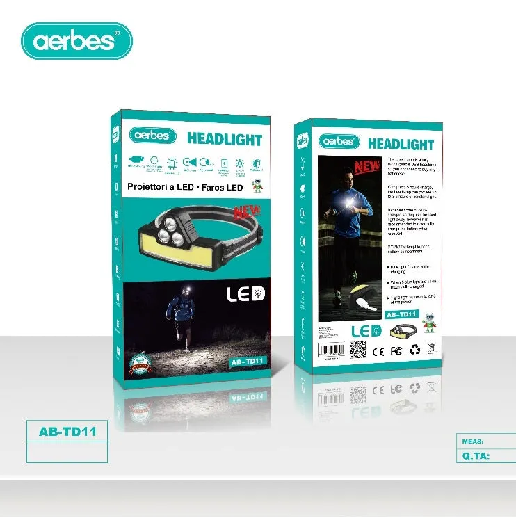 USB Rechargeable COB Headlamp