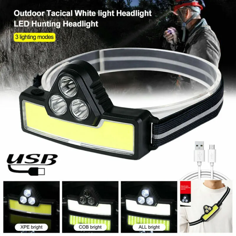 USB Rechargeable COB Headlamp
