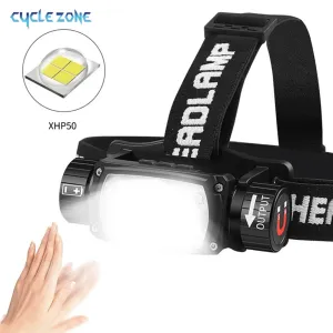 USB Rechargeable LED Headlamp, Powerful 3-Modes, Induction Sensor, 18650 Battery, XHP50 for Night Camping & Outdoors